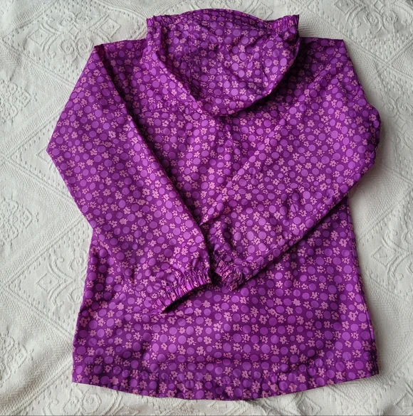 GIRLS SPRING HOODED JACKET LOT: LAND'S END RAIN COAT EDDIE BAUER UTILITY SIZE 7 - Picture 4 of 15